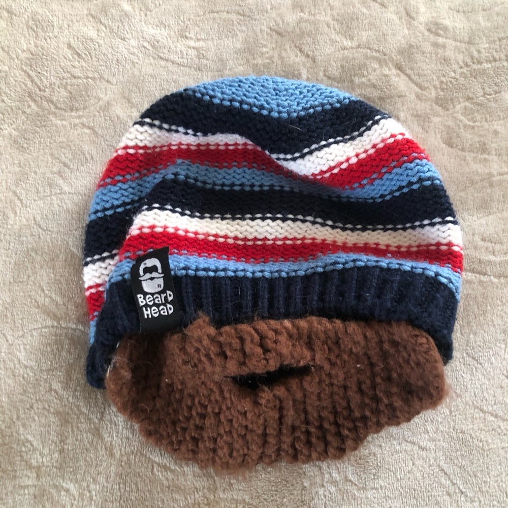 Beard Head Knit Beanie with Beard